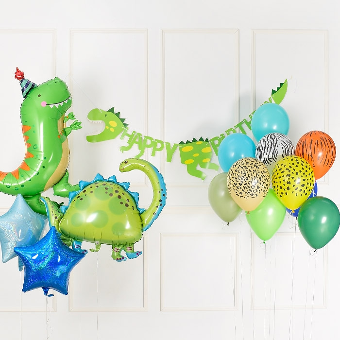 생일파티 헬륨풍선 장식세트 공룡